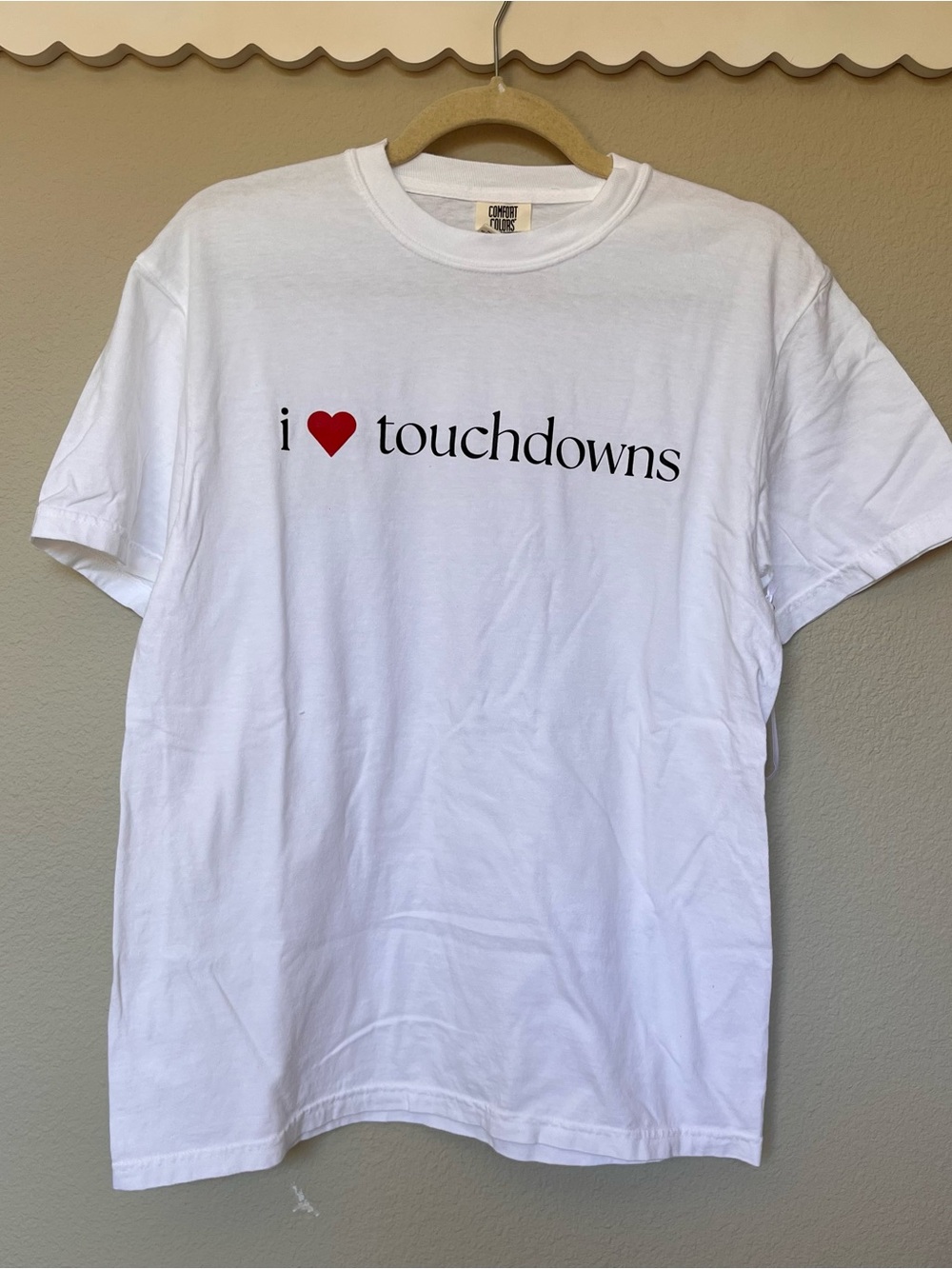 Comfort Colors White Crewneck Football Tee